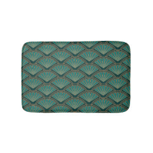 Art Deco stijlpatroon in blauwgroen groene kleur Badmat