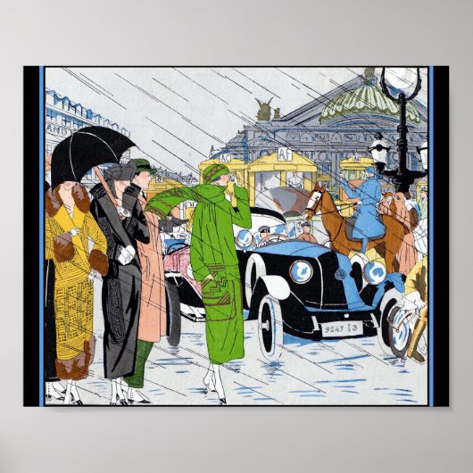 Art Deco Street Scene Poster (Voorkant)