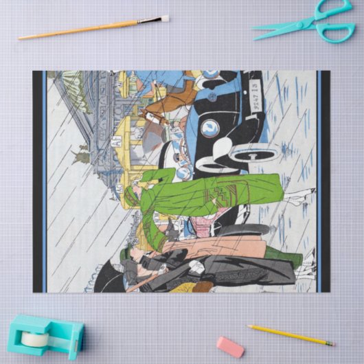 Art Deco Street Scene Tissuepapier (Craft)