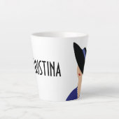 Art Deco Style 1930s Vrouw in zwart Pet Latte Mok (Voorkant)
