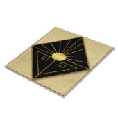 Art Deco Style Black en Gold Tegeltje (Zijkant)