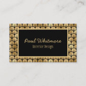 Art Deco Style Black Gold Shell Pattern Visitekaartje (Voorkant)