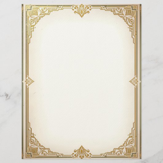 Art Deco Style Frame Stationery Paper Briefhoofd (Voorkant)