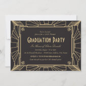 Art Deco Style Graduation Party Uitnodiging (Voorkant)