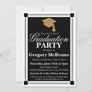 Art Deco Style Graduparty Kaart