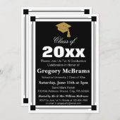 Art Deco Style Graduparty Kaart (Voorkant / Achterkant)