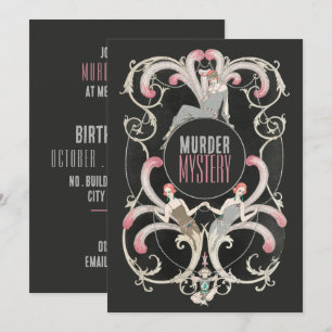 Art Deco Style, Murder Mystery Birthday Party Kaart