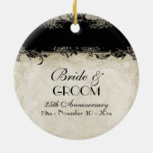 Art Deco Style Peacock Lace Dark Paars Keramisch Ornament (Achterkant)