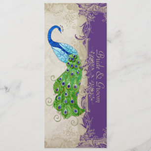 Art Deco Style Peacock Paars in Cream Lace Menu