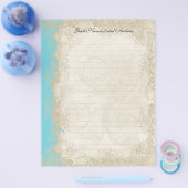 Art Deco Style Peacock Turquoise Lace Flyer (Enkel)