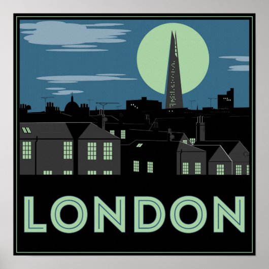 Art Deco Style Poster Londen (Voorkant)