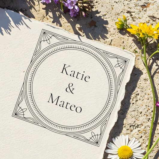 Art Deco Style Self-Inking Address Stamp Zelfinktende Stempel