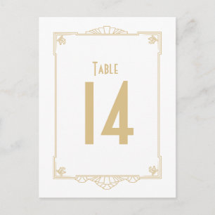 Art Deco Style Table Numbers Briefkaart