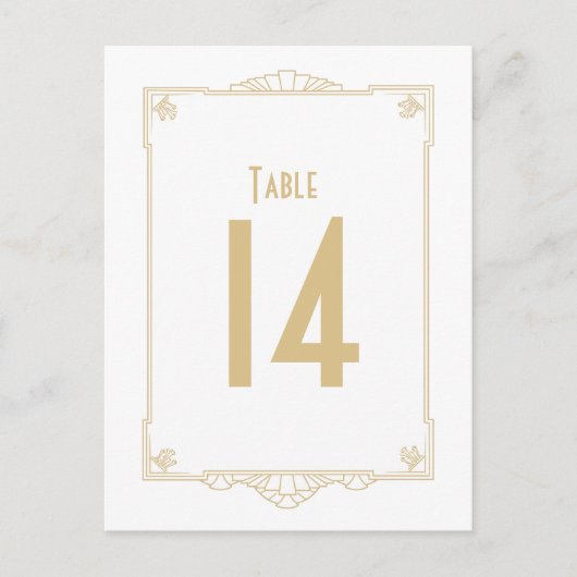 Art Deco Style Table Numbers Briefkaart (Voorkant)