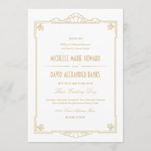 Art Deco Style Wedding Uitnodiging