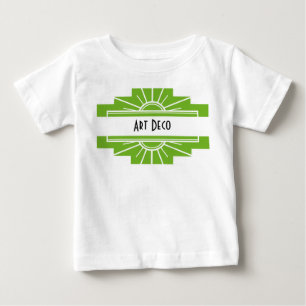 Art Deco Sunburst Pattern in White en Limoen Baby
