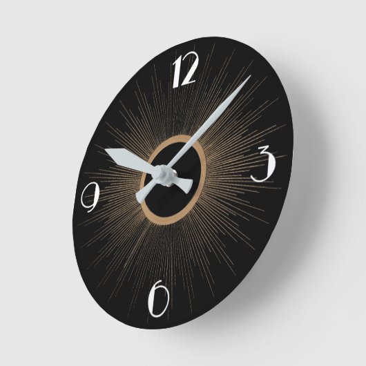 Art Deco Sunrays met nummers Ronde Klok (Hoek)