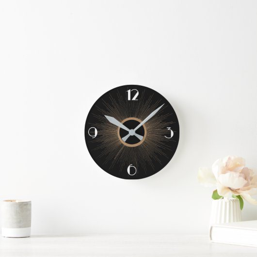 Art Deco Sunrays met nummers Ronde Klok (Huis)