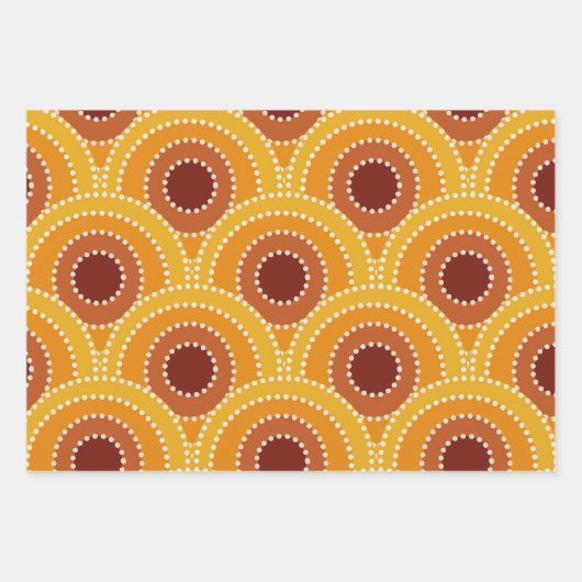 Art Deco Sunrise Retro patroon Inpakpapier Vel (Voorkant)