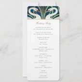Art Deco Swan huwelijksceremonie programma (Achterkant)