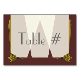 Art déco swanky sur carte table rouge