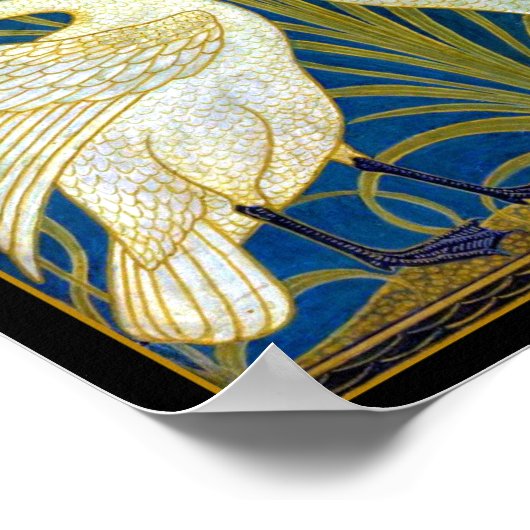 Art Deco Swans Poster (Hoek)