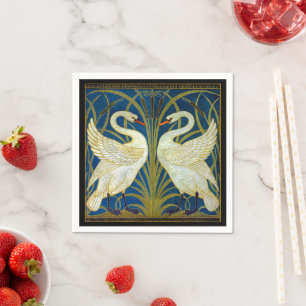 Art Deco Swans Servet