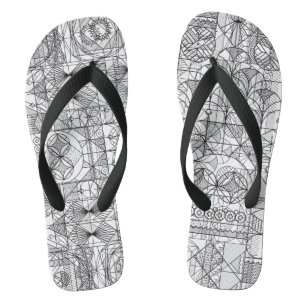 Art Deco Symmetry Line Art Pattern-Teenslippers Teenslippers