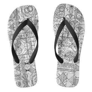 Art Deco Symmetry Line Art Pattern-Teenslippers Teenslippers