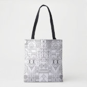 Art Deco Symmetry Lines Canvas tas (Voorkant)