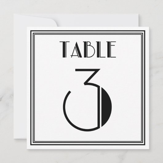 Art Deco Tafel Nummer 3 Kaart (Voorkant)