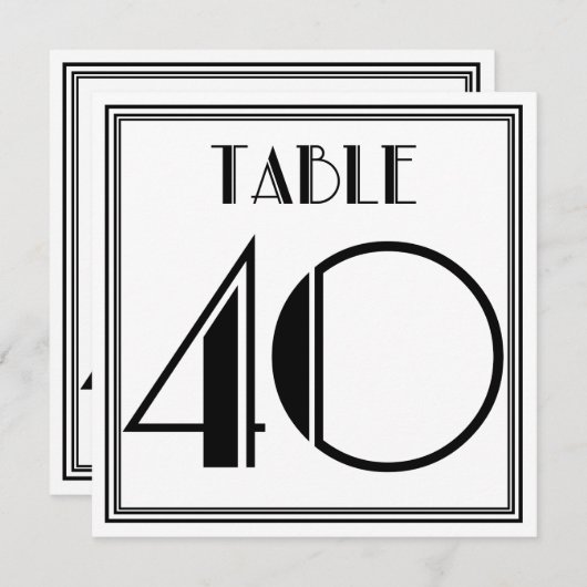 Art Deco Tafelnummer 40 (Voorkant / Achterkant)