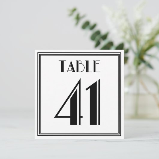 Art Deco Tafelnummer 41 (Staand voorkant)