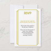 Art Deco tan gestapeld lijst goud RSVP-respons RSVP Kaartje (Achterkant)