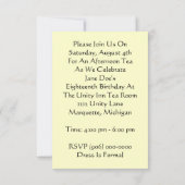 Art Deco Tea Uitnodigingen High Afternoon (Achterkant)