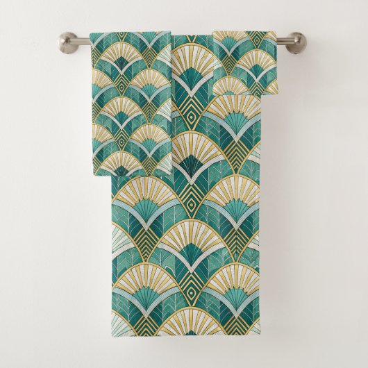 Art Deco Teal Fan (En situation)