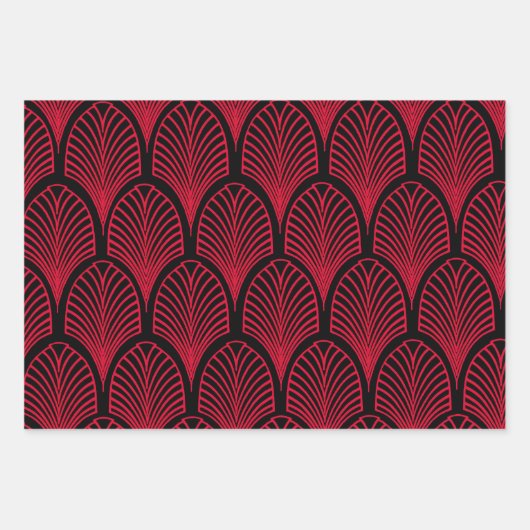 Art Deco thema geschenkverpakking voor Kerstmis Inpakpapier Vel (Voorkant 2)