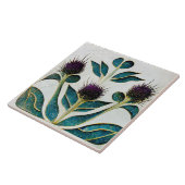 Art Deco Thistle Wall Decor Art Nouveau Tegeltje (Zijkant)
