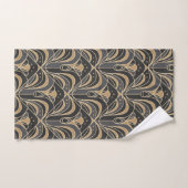 Art Deco Tile Floral. Blauwbloem Bad Handdoek (Handdoek)