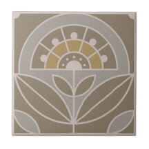 Art Deco Tile Floral (evergroene mist)