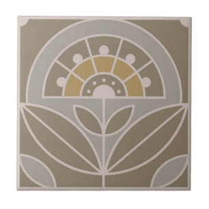 Art Deco Tile Floral (evergroene mist) Tegeltje