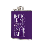 Art Deco Time to Drink Champagne Paars Flask Heupfles (Links)