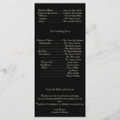 Art Déco Tower Ray Wedding Programme (Dos)