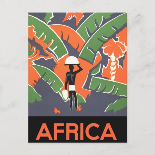 Art Deco Travel, inheems in het Afrikaanse Oerwou Briefkaart (Voorkant)
