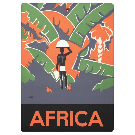  Art Deco Travel, inheems in het Afrikaanse Oerwou Klembord (Achterkant)