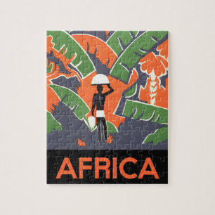 Art Deco Travel, inheems in het Afrikaanse Oerwou Legpuzzel