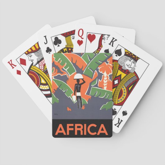 Art Deco Travel, inheems in het Afrikaanse Oerwou Pokerkaarten (Achterkant)