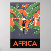 Art Deco Travel, inheems in het Afrikaanse Oerwou Poster (Voorkant)