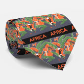  Art Deco Travel, inheems in het Afrikaanse Oerwou Stropdas (Opgerold)