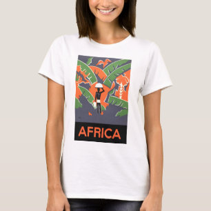  Art Deco Travel, inheems in het Afrikaanse Oerwou T-shirt